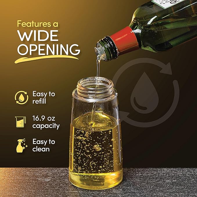 Olive Oil Dispenser Bottle with Pump - Oil Dispenser for Kitchen, Glass Oil and Vinegar Dispenser Set, Measured Cruet for Cooking - Ideal Oil Bottles for Kitchen Gadgets & Gifts, 2 Pack-Ruum Studio Home
