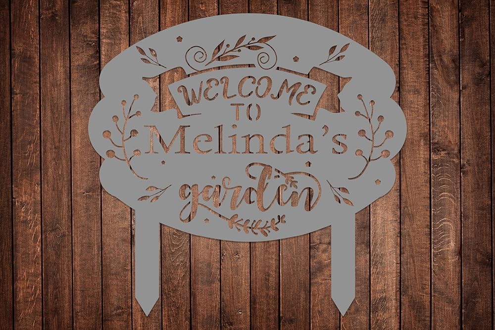 Personalized Metal Garden Sign with Stake, Custom Garden Decor for Outdoor, Custom Family Name Sign, Patio Decorations, Lawn Art, Farmhouse Decorative, Housewarming Gift (CstmDesign10)-Ruum Studio Home