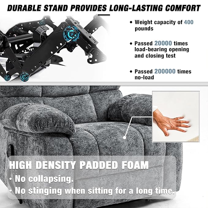 Lazy Boy Recliner Chair with Lumbar Heating ， Adjustment Power Lift Recliner Chair for Elderly/Big and Tall Recliners for People Up to 6'2"/350lb Range-Ruum Studio Home