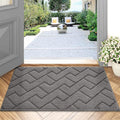 hicorfe Indoor Doormat, Odor-Free Door mat, Non Slip Door Mats 20"x31.5" Absorbent Resist Dirt Entrance Inside Floor Mats for Entryway Washable Low-Profile (Grey)-Ruum Studio Home