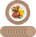 Defined Deco Woven Placemats Set of 10,13.5" Round Rattan Placemats,Farmhouse Weave Rustic Braided Wicker Table Mats for Dining Table Home Wedding-Ruum Studio Home
