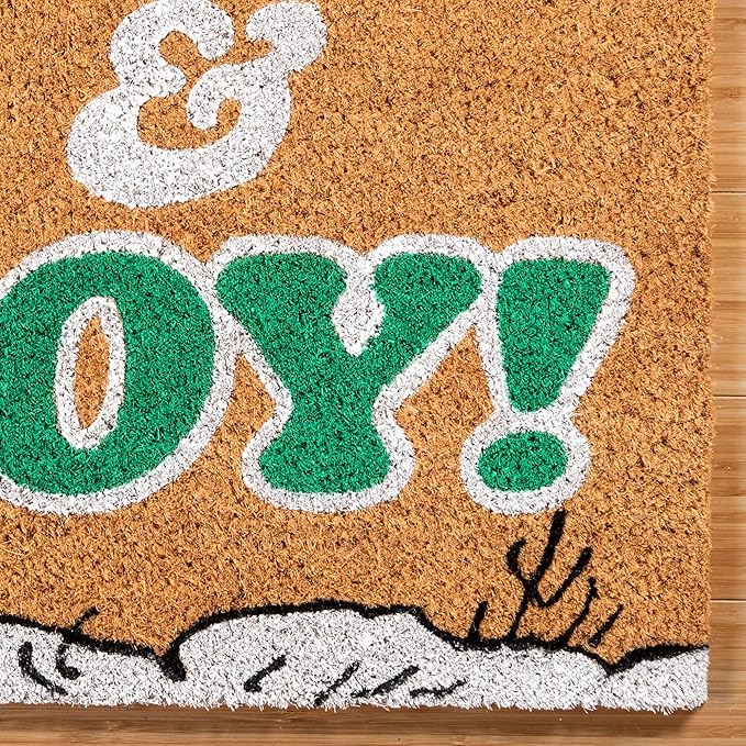 Gertmenian Peanuts Snoopy Coir Doormat - 2x3 Welcome Mat (2-Pack), Ideal for High Traffic Areas in Front Door, Garage, Entryway - Peace & Joy, 80023-Ruum Studio Home