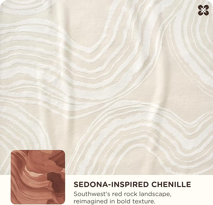 Bedsure 100% Cotton Throw Blanket for Couch - Chenille Woven Textured Blanket Gifts for Women, Cozy and Soft for All Seasons, Home Decor Boho Throw for Bed, Sofa, Oat Milk, 50x60 Inches-Ruum Studio Home
