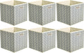 Amazon Basics Collapsible Cube Storage Organizer Bins, 6-Pack, 10.5 x 10.5 x 11 inches, Chevron Grey-Ruum Studio Home