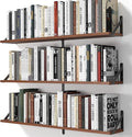 Heimlove Floating Shelves for Wall, 36 Inch Long Wood Floating Bookshelf Set of 3, Wall Mounted Hanging Shelf for Bathroom Bedroom Kitchen, Walnut-Ruum Studio Home