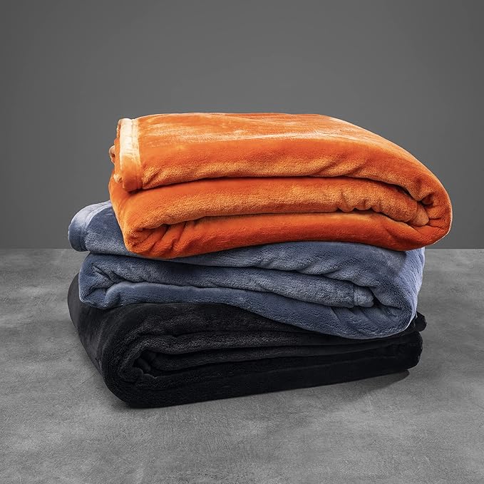 Mellowdy Extra Thick Hearty Plush Flannel Blanket (Burnt Orange, 60x80) - 500GSM Twin Size Warm Blanket for Winter, Fall | Soft, Fluffy, Cuddly, Perfect for Bed, Oversized Throw for Couch, Sofa-Ruum Studio Home