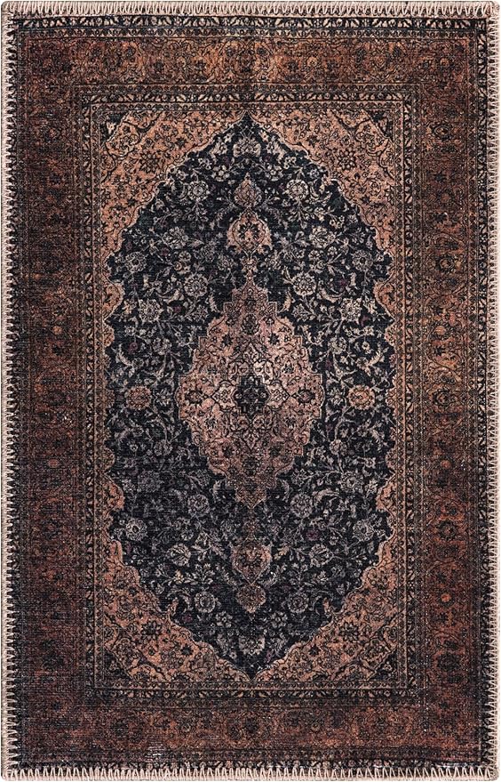 Keen Home Design 2x3 Rug - Machine Washable Entry Rug with Non-Slip Backing, Ideal for Enteryway, Kitchen, Bathroom, Laundry Room - Vintage, Easy Clean, Durable, Low Pile Rug - (2' x 3')-Ruum Studio Home