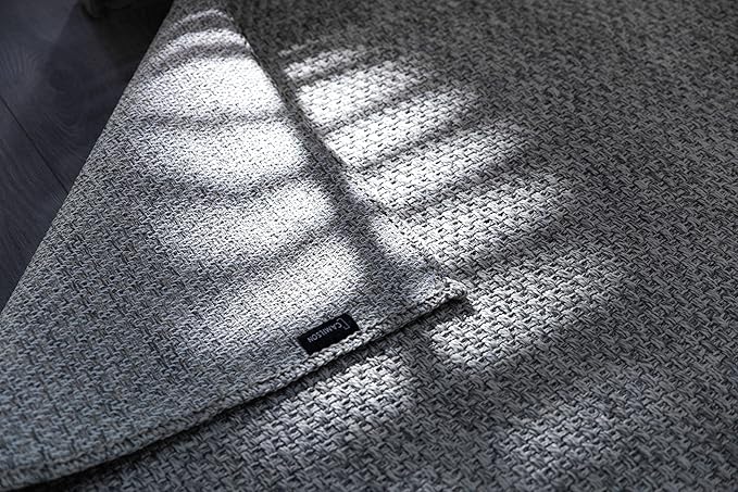 CAMILSON Easy Jute Rug 2x3, Indoor Outdoor Gray Color Farmhouse Area Rugs for Living Room and Kitchen Rug, Solid Boho Woven Design, Easy-Cleaning, Washable Outside Carpet Alfombras (2 x 3)-Ruum Studio Home