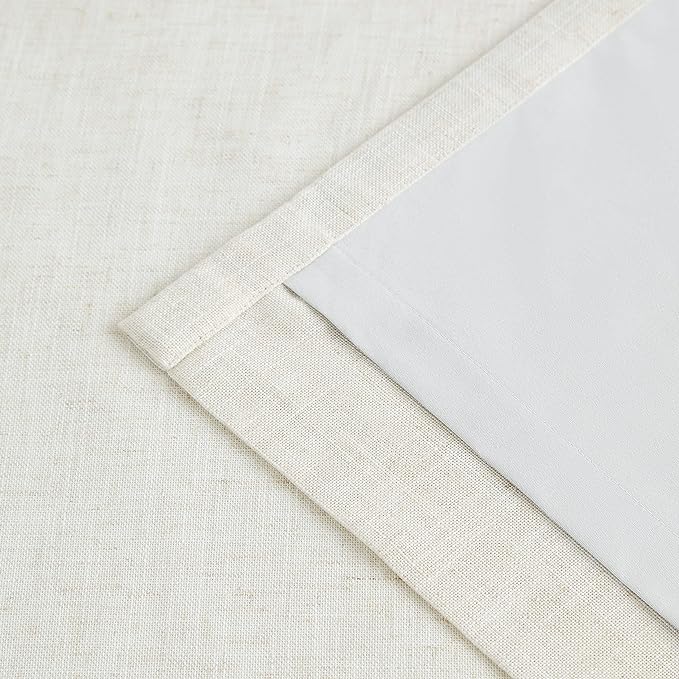 Vision Home Natural Pinch Pleated Full Blackout Curtains Linen Blended Room Darkening Window Curtains 63 inch for Living Room Bedroom Thermal Insulated Pinch Pleat Drapes with Hooks 2 Panel 40"Wx63"L-Ruum Studio Home