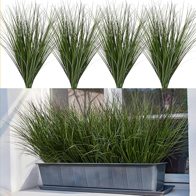 32PCS 17.3" Fake Plants Artificial Wheat Grass Greenery Plastic Plants Fake Grass Artificial Plants for Outdoor Decor Artificial Grass Plant with Greenery Stems for Indoor Home Decoration-Ruum Studio Home
