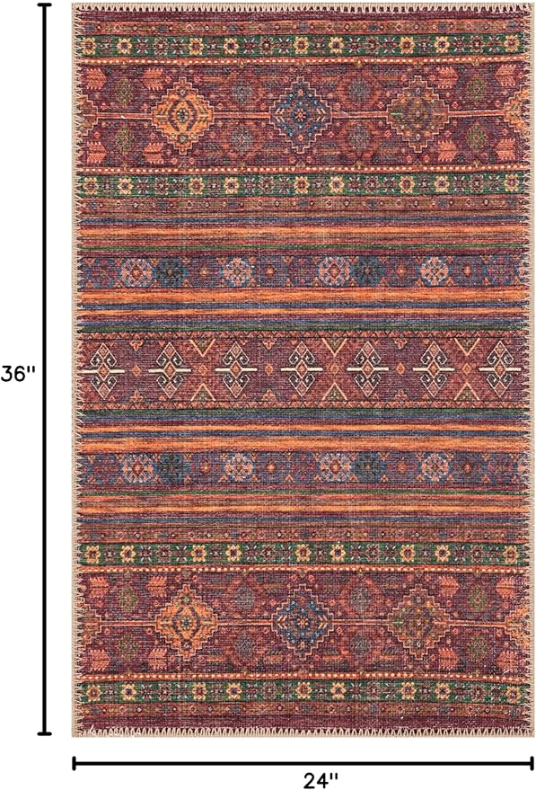 Keen Home Design 2x3 Rug - Machine Washable Entry Rug with Non-Slip Backing, Ideal for Enteryway, Kitchen, Bathroom, Laundry Room - Vintage, Easy Clean, Durable, Low Pile Rug - (2' x 3')-Ruum Studio Home