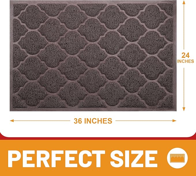 Door Mat Outdoor, 24x36, Welcome Mats for Entryway, Front Doormat for Home Entrance, Indoor Floor Mat, Durable, Non-Slip, Boot Scraper, Catches Muddy and Dirt(Brown)-Ruum Studio Home