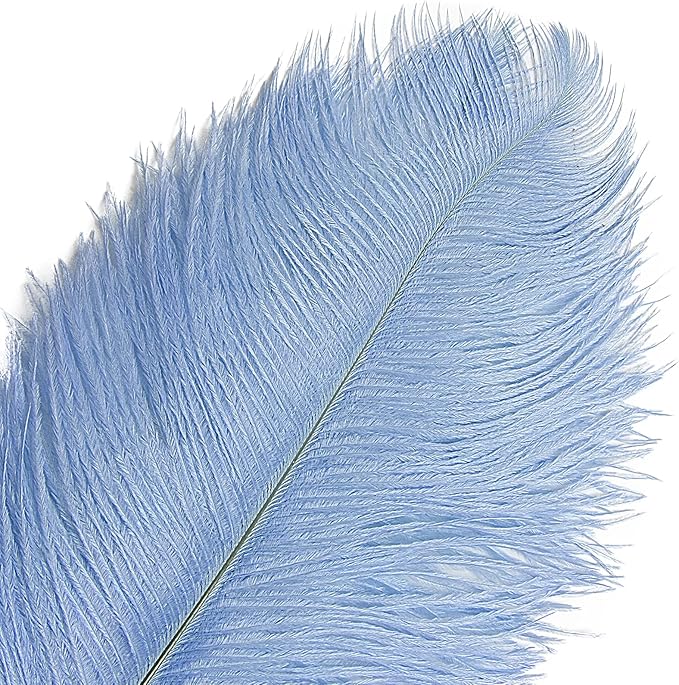 THARAHT Baby Blue Ostrich Feathers 12pcs Large Natural Bulk 14-16Inch 35cm-40cm for Wedding Party Centerpieces Easter Gatsbi and Home Decoration Feathers-Ruum Studio Home