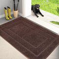 PURRUGS Dirt Trapping Door Mat 34" x 59", Non-Slip/Skid Machine Washable Entryway Area Rug, Dog Doormat, Super Absorbent Welcome Mat for Muddy Wet Shoes and Paws, Brown-Ruum Studio Home