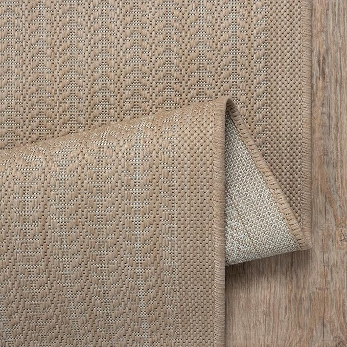 Adiva Rugs Outdoor Indoor Area Rug, Weather Resistant, Easy to Clean, Stain Resistant Floor Mat for Dining Room, Backyard, Deck, Patio (Natural Beige, 2' x 3')-Ruum Studio Home