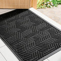 Mibao Front Door Mat Outside Entrance, Durable Outdoor Indoor Mat, Low Profile Heavy Duty Doormat, Non-Slip, Traps Dirt and Moisture, Easy Clean Patio Porch Entryway Mat, 29.5" x 17", Black-Ruum Studio Home