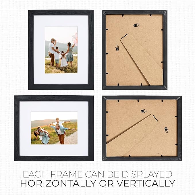 Sheffield Home 4 Piece Gallery Wall Frame Set, 8x10 Inch, Black-Ruum Studio Home