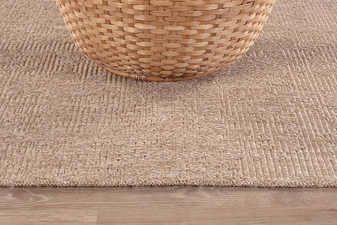 CAMILSON Easy Jute Rug 2x3, Indoor Outdoor Natural Color Fiber Area Rugs for Living Room and Kitchen Rug, Solid Boho Woven Design, Easy-Cleaning, Washable Outside Carpet Alfombras (2 x 3)-Ruum Studio Home