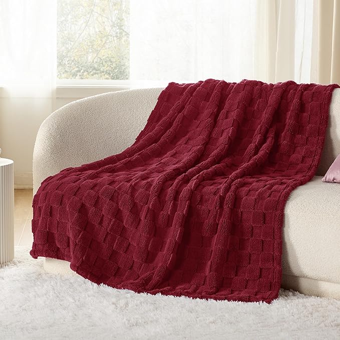 Bedsure GentleSoft Red Throw Blanket for Couch - Super Soft Cozy Blankets Gifts for Women Men Girls, Cute Small Fleece Throws for Bedroom Home Decor, 50x70 Inches-Ruum Studio Home