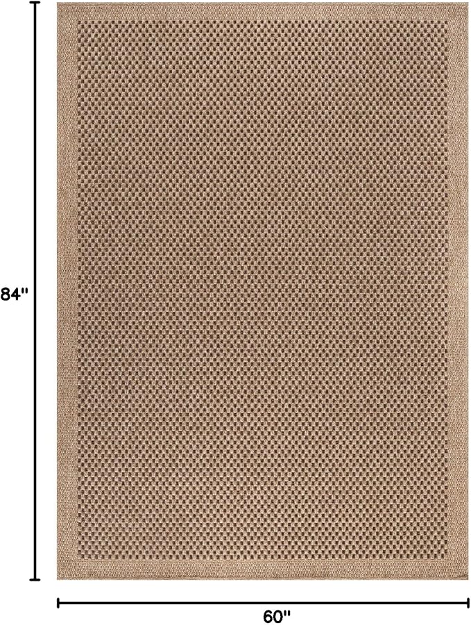 CAMILSON Easy Jute Rug 5x7, Indoor Outdoor Natural Color Fiber Area Rugs for Living Room Patio and Kitchen Rug, Sisal Boho Woven Design, Easy-Cleaning, Washable Outside Carpet Alfombras (5 x 7)-Ruum Studio Home