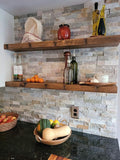 joelsantiques 36 Inch Floating Shelves - 36x9x2 in Wood Wall Shelf, Natural Wooden Home Decor for Bathroom Kitchen Bedroom, Hanging Mounted Invisible Bracket, Medium Brown-Ruum Studio Home