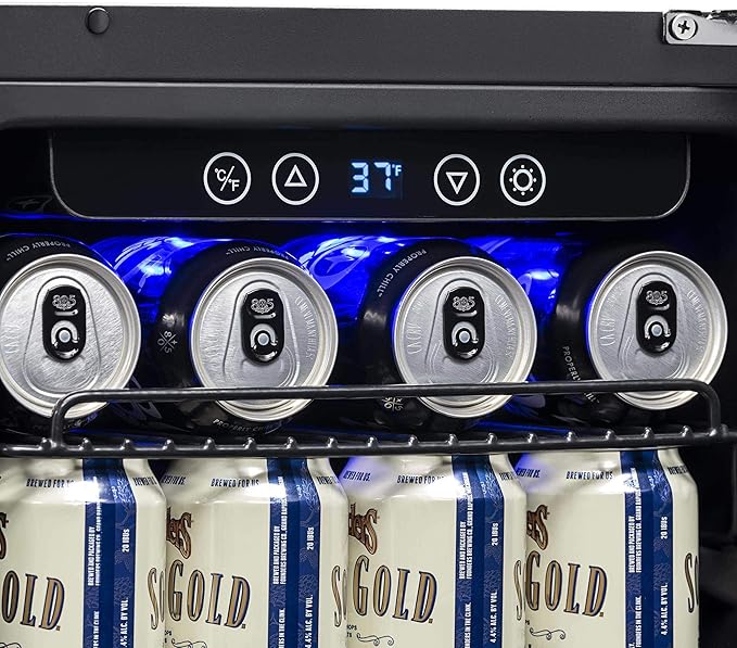 Newair 24" Wine and Beverage Refrigerator 20 Bottle and 70 Can Capacity, Built-in or Freestanding Cooler, Dual Zone Fridge in Stainless Steel with Splitshelf-Ruum Studio Home