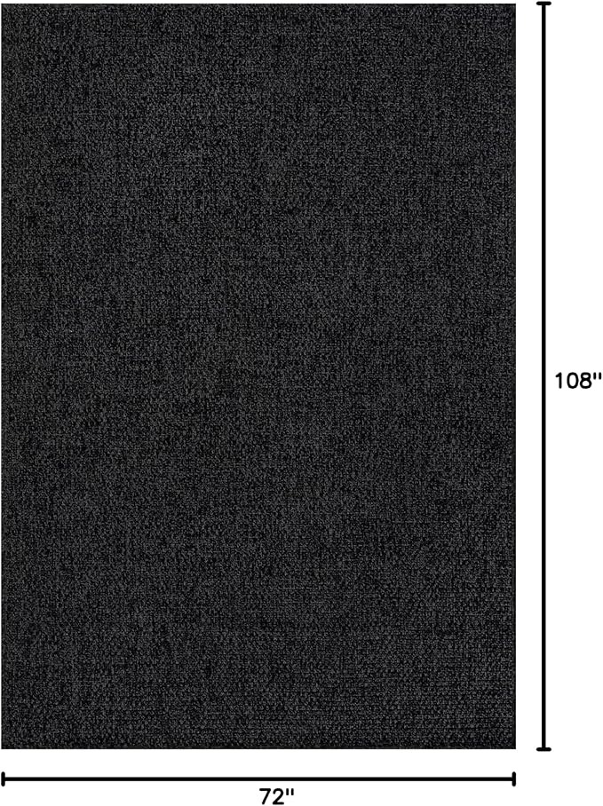 CAMILSON Easy Jute Rug 6x9, Indoor Outdoor Dark Gray Black Farmhouse Area Rugs for Living Room Patio and Kitchen Rug, Solid Boho Woven Design, Easy-Cleaning, Washable Outside Carpet Alfombras (6 x 9)-Ruum Studio Home