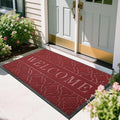 Yimobra Welcome Mat Outdoor Indoor, All-Season Waterproof Front Door Mat Outside Entrance, All-Weather Heavy Duty Non-Slip Doormat, Low Profile Porch Patio Entrance Mats, 60x36, Red-Ruum Studio Home