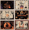 Umigy 6 Pcs Halloween Placemats 12"x18" Gothic Bat Placemats Kitchen Decoration Washable Witch Place Mats Rectangle Skull Table Mats for Halloween Dining Table Accessories(Classic)-Ruum Studio Home