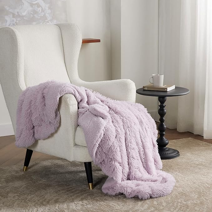 Bedsure GentleSoft Fuzzy Sherpa Faux Fur Twin Blanket Lavender Purple Cozy Gifts for Women Men, Soft Fleece Plush Warm Thick Blanket Twin Size for Bed, Room Dorm Essentials Purple Decor Gifts, 60x80-Ruum Studio Home