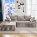 Hobestluk 96” Modular Sectional Sofa Couches L-Shape Couch 3 Seat Modular Sofa Memory Foam Sectional Couches for Living Room, Cloud Couch with Oversized Chaise (Grey, Checked (Left Facing Chaise))-Ruum Studio Home
