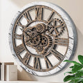 HOIBAI Large Wall Clock, 20 Inch Wall Clocks for Living Room Decor Farmhouse Vintage Rustic Kitchen Wall Decor Vintage Roman Big Oversized Wall Clock for Home Bedroom House Office, Moving Gears Clock-Ruum Studio Home