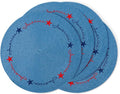Whaline 4Pcs Round Independence Day Placemats Patriotic Stars Embroidered Place Mats 4th of July Dinner Table Mats for Home Holiday Birthday Party Decor-Ruum Studio Home