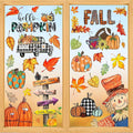 Fall Window Clings Decorations for Glass Fall Watercolor Pumpkin Maple Leaves Scarecrow Truck Window Stickers for Autumn Thanksgiving Harvest Party Home Window Decals Decor-Ruum Studio Home