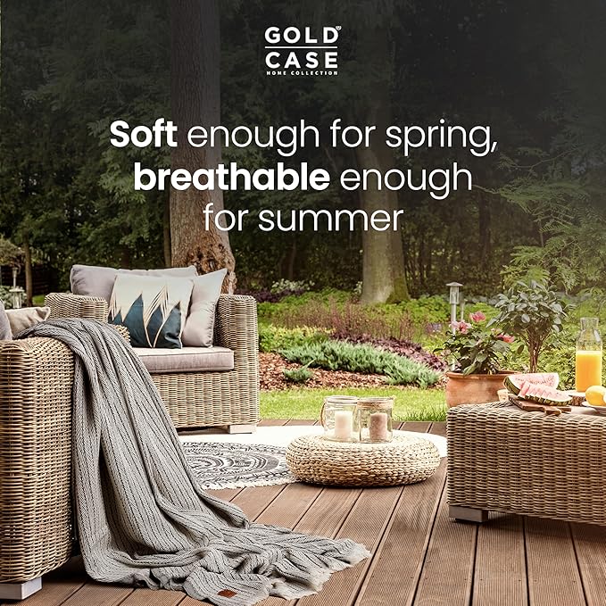 Gold Case Throw Blanket for Couch – 100% Recycled Turkish Cotton Blankets – Elegant Decorative Throw Blankets for Living Room Sofa – Woven Throws for Couch – Vintage Dark Green – 50x60 (Set of 2)-Ruum Studio Home