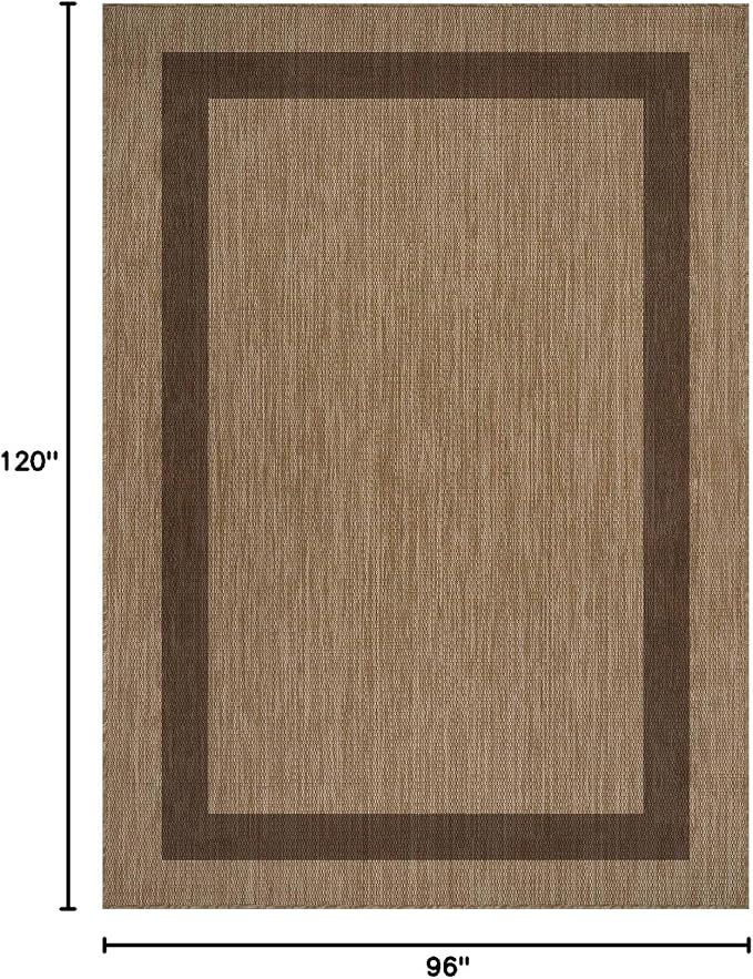 CAMILSON Outdoor Rug 8x10 - Modern Outside Rugs for Patios Porches Waterproof Durable Washable Non-Shedding, Easy-to-Clean Indoor Outdoor Area Carpet (8 x 10, Bordered - Jute)-Ruum Studio Home
