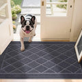 JSEI Dirt Trapper Door Mat 36"x60", Non-Slip Washable Entryway Mats, Dog Door Mat, Stain Resistant and Absorbent Floor Mats, Low Profile Welcome Mat for Front Back Door, Dark Grey-Ruum Studio Home