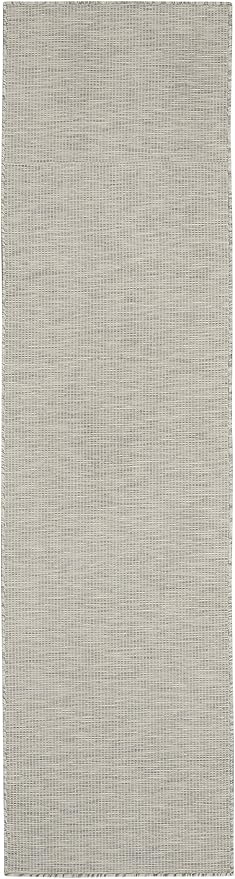 Nourison Positano Indoor/Outdoor Light Grey 2'2" x 8' Area Rug, Easy Cleaning, Non Shedding, Bed Room, Living Room, Dining Room, Backyard, Deck, Patio (2x8)-Ruum Studio Home