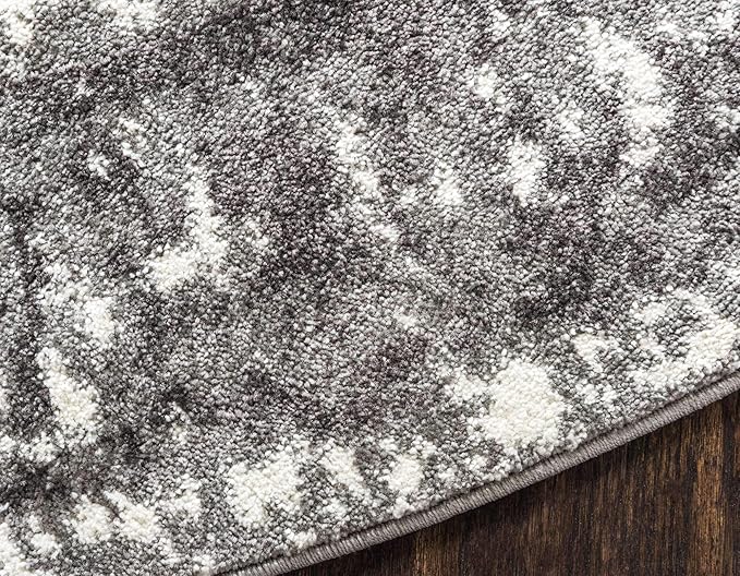 Unique Loom Rosso Collection Vintage, Traditional, Bohemian, Geometric, Distressed, Southwestern Area Rug, 3' 3" x 3' 3", Gray/Ivory-Ruum Studio Home