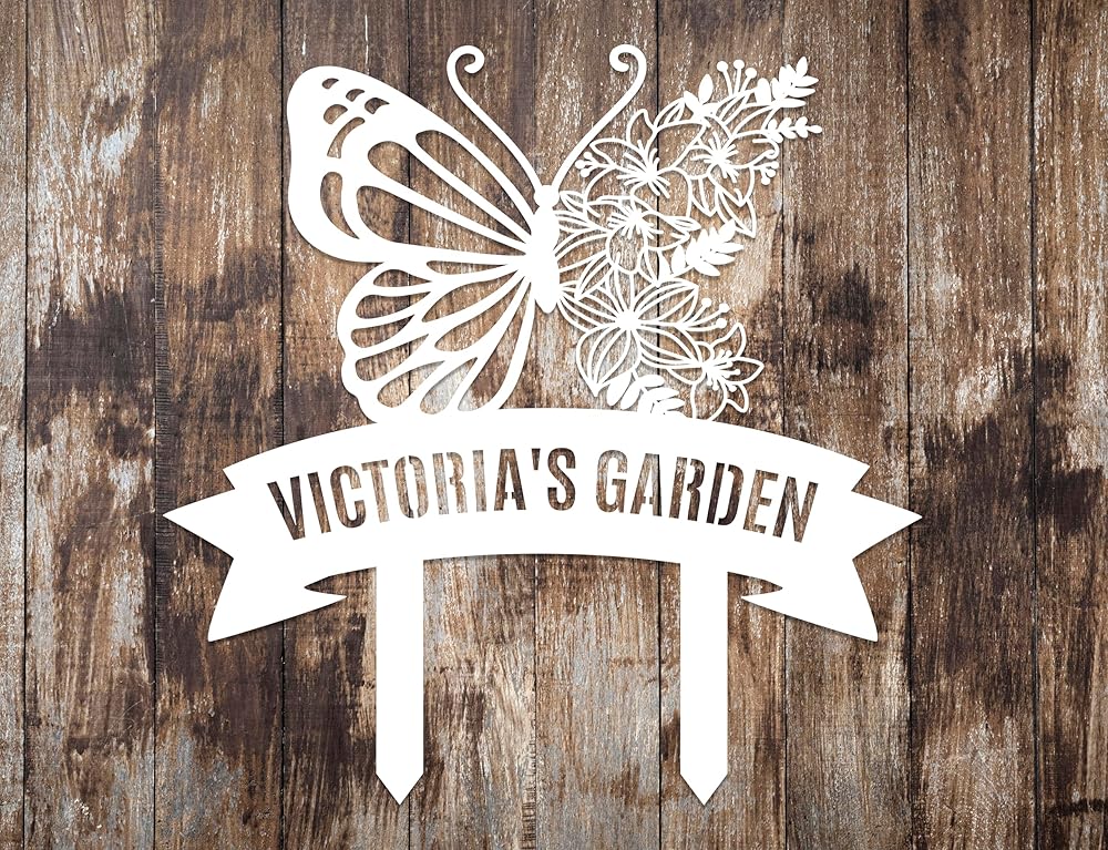 Personalized Metal Garden Sign with Stake, Custom Garden Decor for Outdoor, Custom Family Name Sign, Patio Decorations, Lawn Art, Farmhouse Decorative, Housewarming Gift (CstmDesign7)-Ruum Studio Home