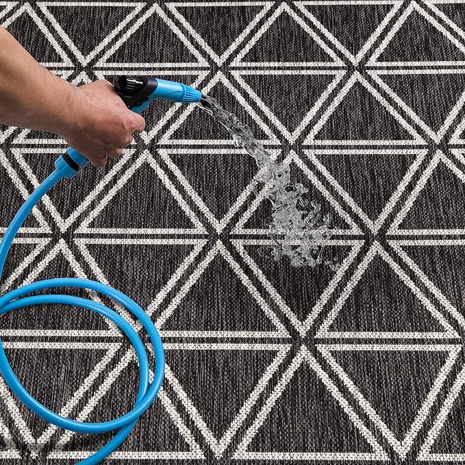 Keen Home Design Outdoor Rug - 8x10 Washable Indoor/Outdoor Rug for Patio, Balcony, Kitchen, Garden, Beach, Deck and Porch. Size: 7'9" x 10'2"-Ruum Studio Home