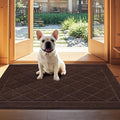 JSEI Dirt Trapper Door Mat 32"x48", Non-Slip Washable Entryway Mats, Dog Door Mat, Stain Resistant and Absorbent Floor Mats, Low Profile Welcome Mat for Front Back Door, Brown-Ruum Studio Home