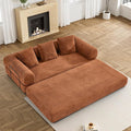 Convertible Sleeper Sofa Bed with Pillow, 4-in-1 Corduroy Folding Mattress Couch with Fixed-Shape Frame, Futon Fold Out Floor Sofa Cama Lounge Couch for Living Room Bedroom, Orange-Ruum Studio Home