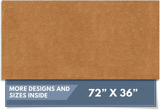 Barnyard Designs Natural Coco Coir Heavy Duty Backing Doormat - Large Cute Non-Slip Front Door Welcome Mat for Outside Entrance or Porch Entry, Brown (36x72, Plain Brown)-Ruum Studio Home