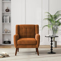 UIXE Accent Chair, Velvet Upholstered Armchair for Living Room, Modern Club Arm Chairs Comfy Single Sofa Button Tufted Bedroom Reading Seat - Orange, Set of 1-Ruum Studio Home