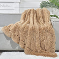 GONAAP Fuzzy Faux Fur Throw Blanket Brown Super Soft Cozy Plush Fuzzy Shaggy Blanket for Couch Sofa Bed (Brown, Throw(50"x60"))-Ruum Studio Home