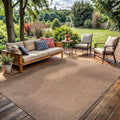Washable Indoor Outdoor Rug 6x9 Weather Resistant Area Rugs Modern Solid Jute Rug for Porch Deck Balcony Backyard Patio Outside Carpet (6 X 9 Jute Beige)-Ruum Studio Home
