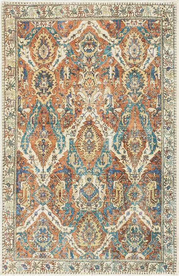 Keen Home Design 2x3 Rug - Machine Washable Entry Rug with Non-Slip Backing, Ideal for Enteryway, Kitchen, Bathroom, Laundry Room - Vintage, Easy Clean, Durable, Low Pile Rug - (2' x 3')-Ruum Studio Home
