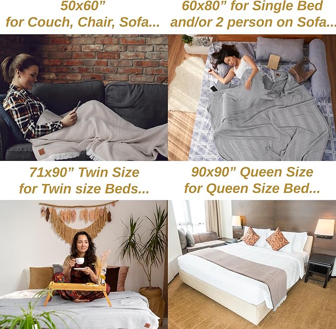 Gold Case Throw Blanket for Couch - 100% Recycled Turkish Cotton Blankets & Throws - Retro Soft Throw Blankets for Living Room Sofa - Boho Decorative Woven Throws for Couch - 60x80 - Black-Ruum Studio Home