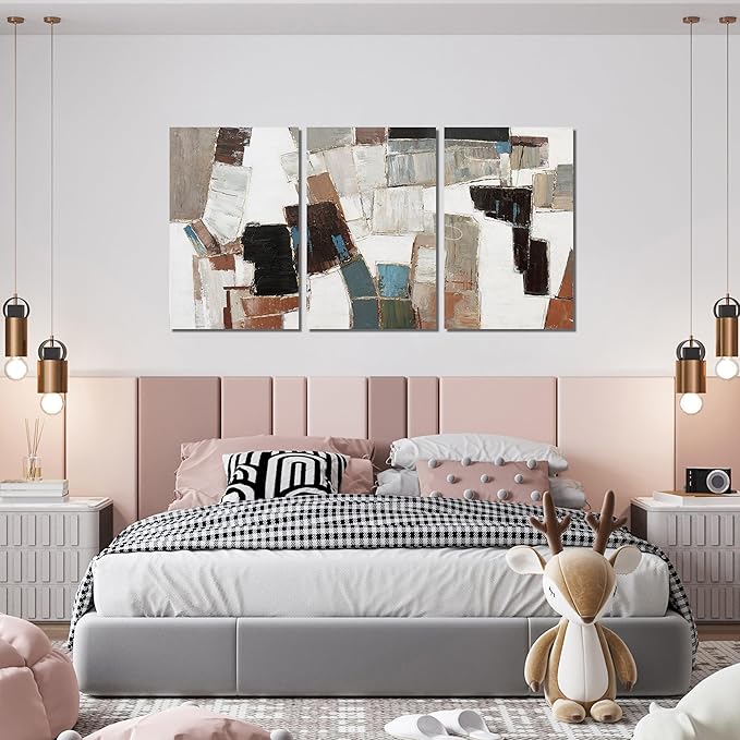 Canvas Wall Art Decor Large Wall Art Pictures for Living Room Abstract Colorful Wall Art Decor Artwork for Walls Abstract Canvas Art Wall Decor Art Work For Room Office Home Wall Decor 24" X 36" *3pcs-Ruum Studio Home